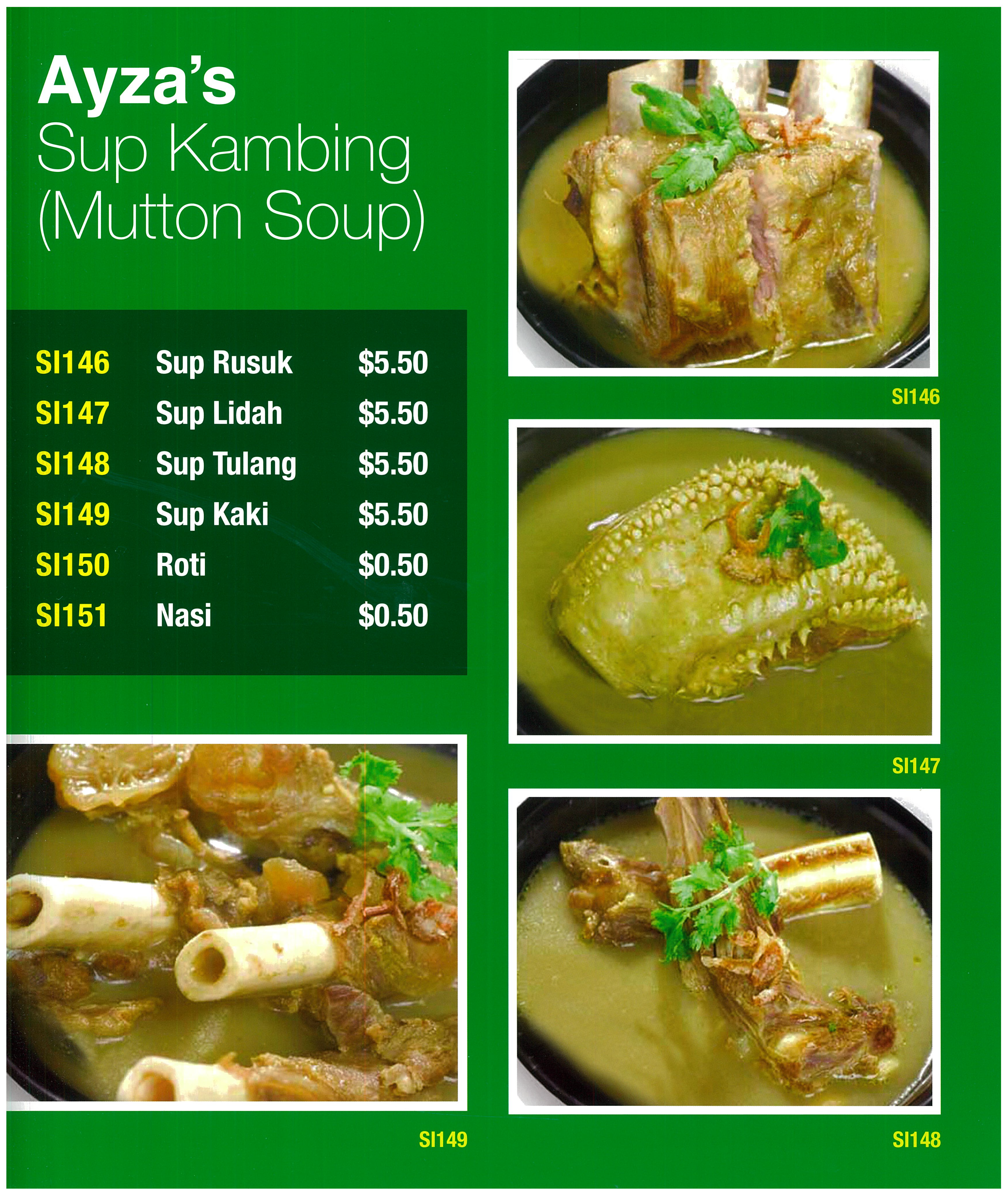 ayza restaurant singapore menu items